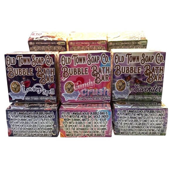 Old Town Soap Co. Bubble Bath Bar - Lavender Loving Spell Or Candy Crush $10 Eac - Picture 1 of 7